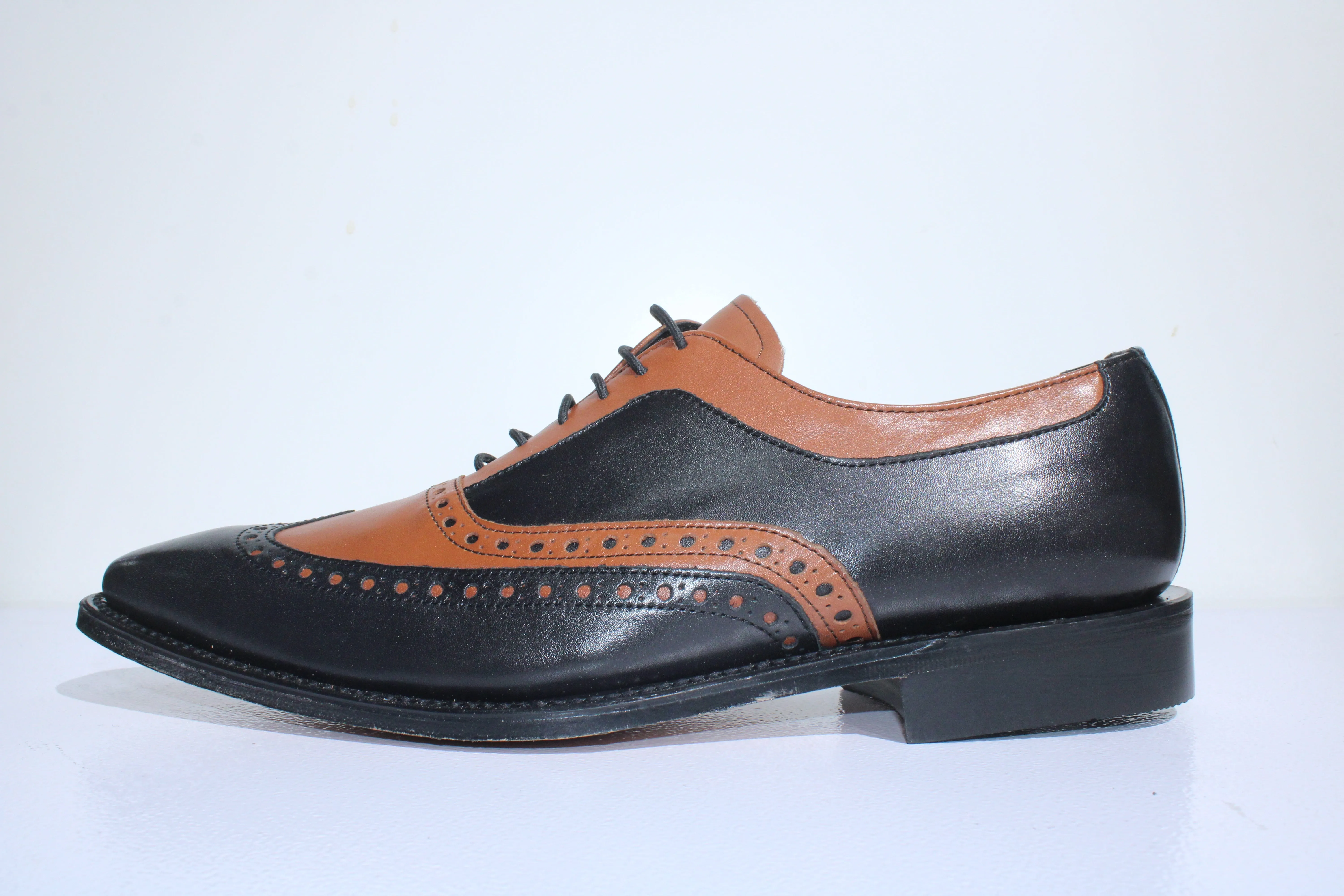 Barker Formal Royal Black Calf Tan Shoe