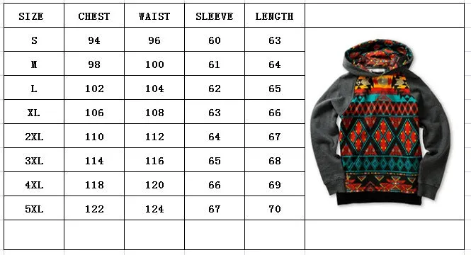 Casual Geometric Printed Men Hooded 4213