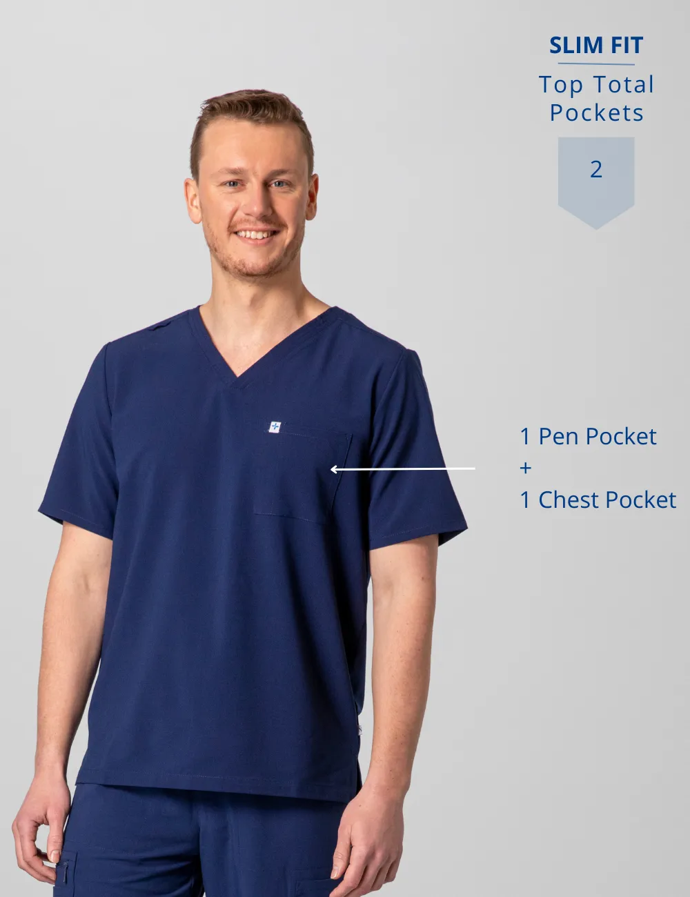 Men's Essential Scrub Top - Hunter Green