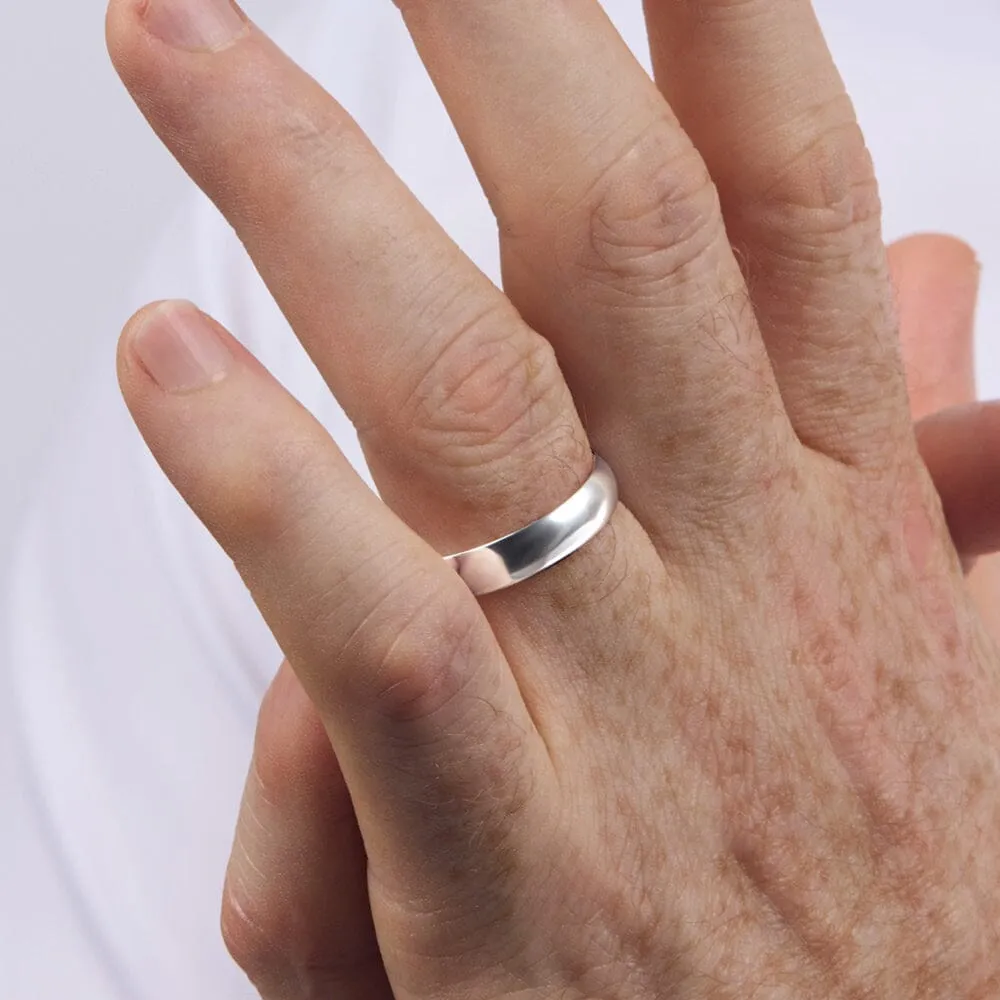 Men's Round Edge Ring in Sterling Silver