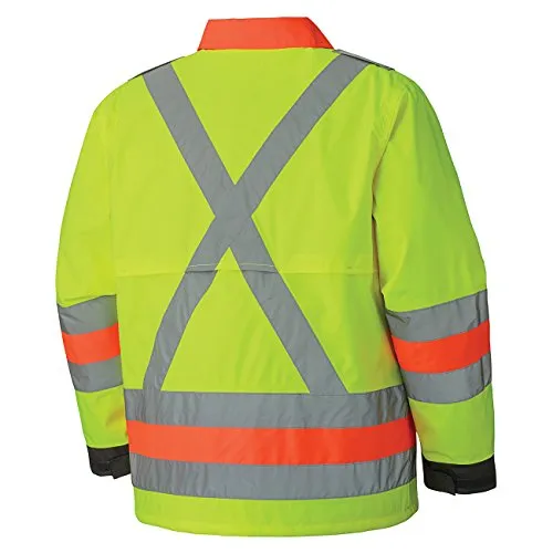 Pioneer V1190360 Hi-Viz Waterproof Traffic Jacket, Transports Québec, Mesh-Lined