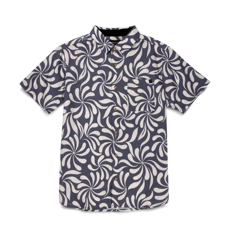 Roark Journey S/S Woven Abstract Swirl Slate