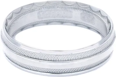 Tacori Men's Wedding Band With Crescent Design 6.0mm